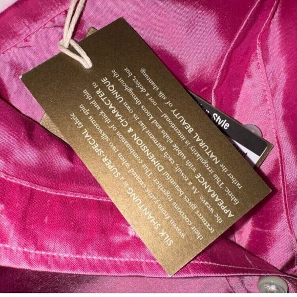 Ann Mashburn Sz M Pink Silk Shantung Popover Shirt Dress NWT - Picture 8 of 16